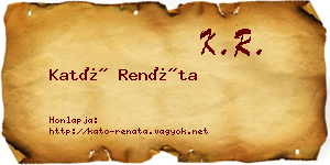 Kató Renáta névjegykártya